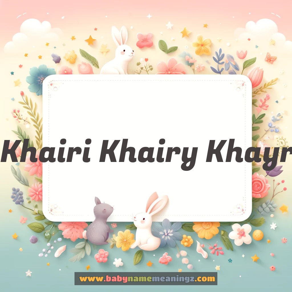 Khairi Khairy Khayri Name Meaning  ( Boy) Complete Guide